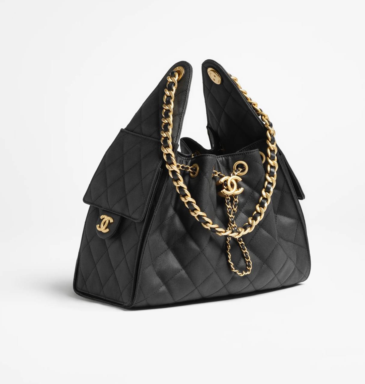 Chanel black leather